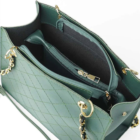 Green Fuax Leather Bag