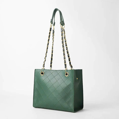 Green Fuax Leather Bag