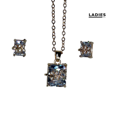 Cubic Zircon Golden Jewelry set 12