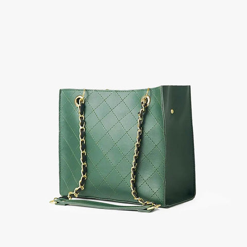 Green Fuax Leather Bag