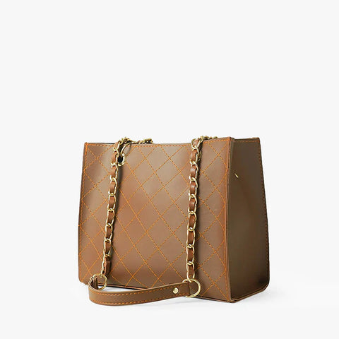 Brown Fuax Leather Bag