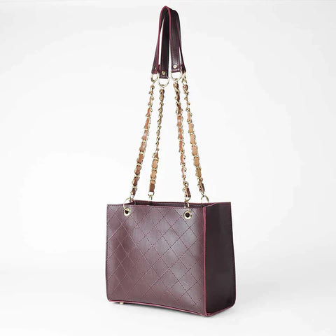 Maroon Fuax Leather Bag